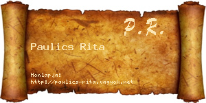 Paulics Rita névjegykártya