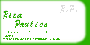 rita paulics business card